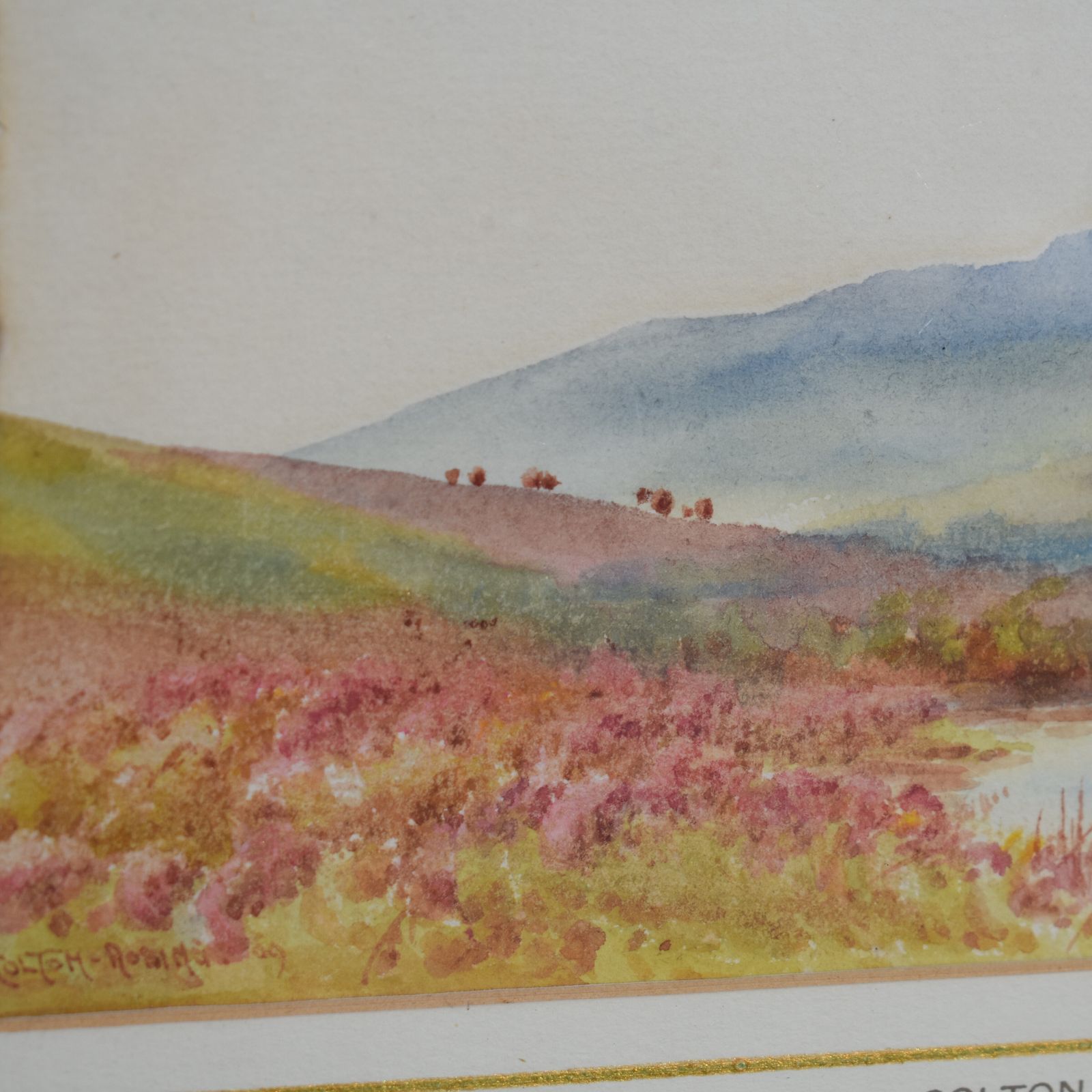 Antique 1889 Colton Robins Dartmoor Devon Watercolour Parker Gallery Painting photo vinterior