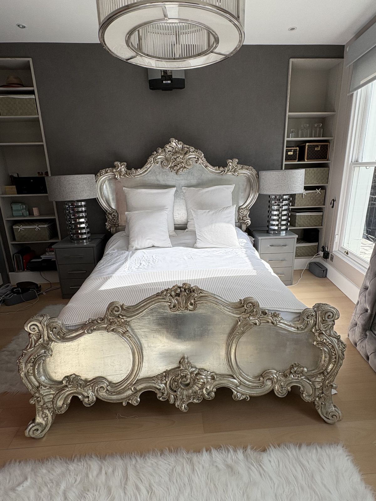 Liberty London Rococo Silver Leaf King Bed – Cherub Style” photo furniture