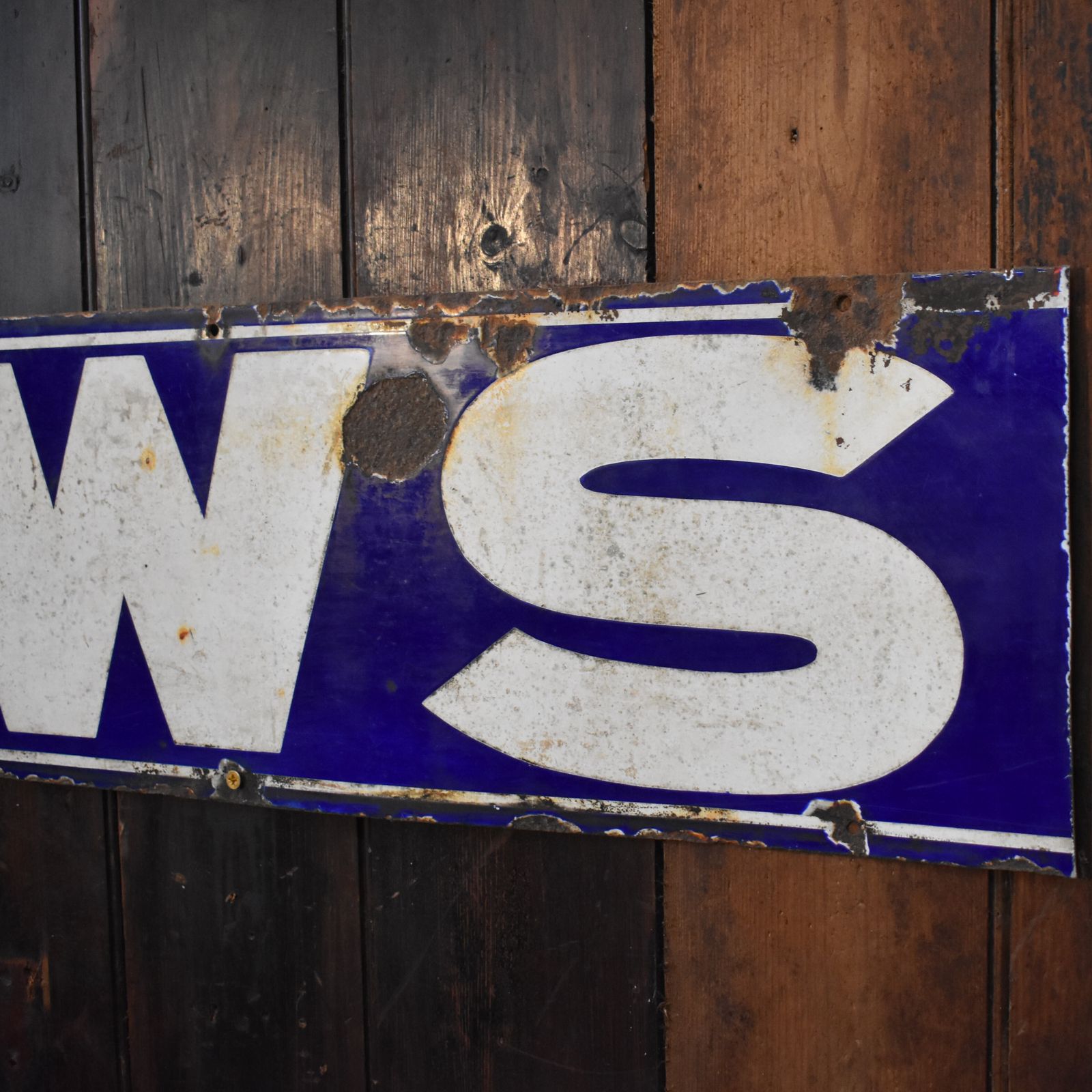 photo furniture Antique 1930s Salvaged 'Read The News' Newspaper Shop Advertising Enamel Sign