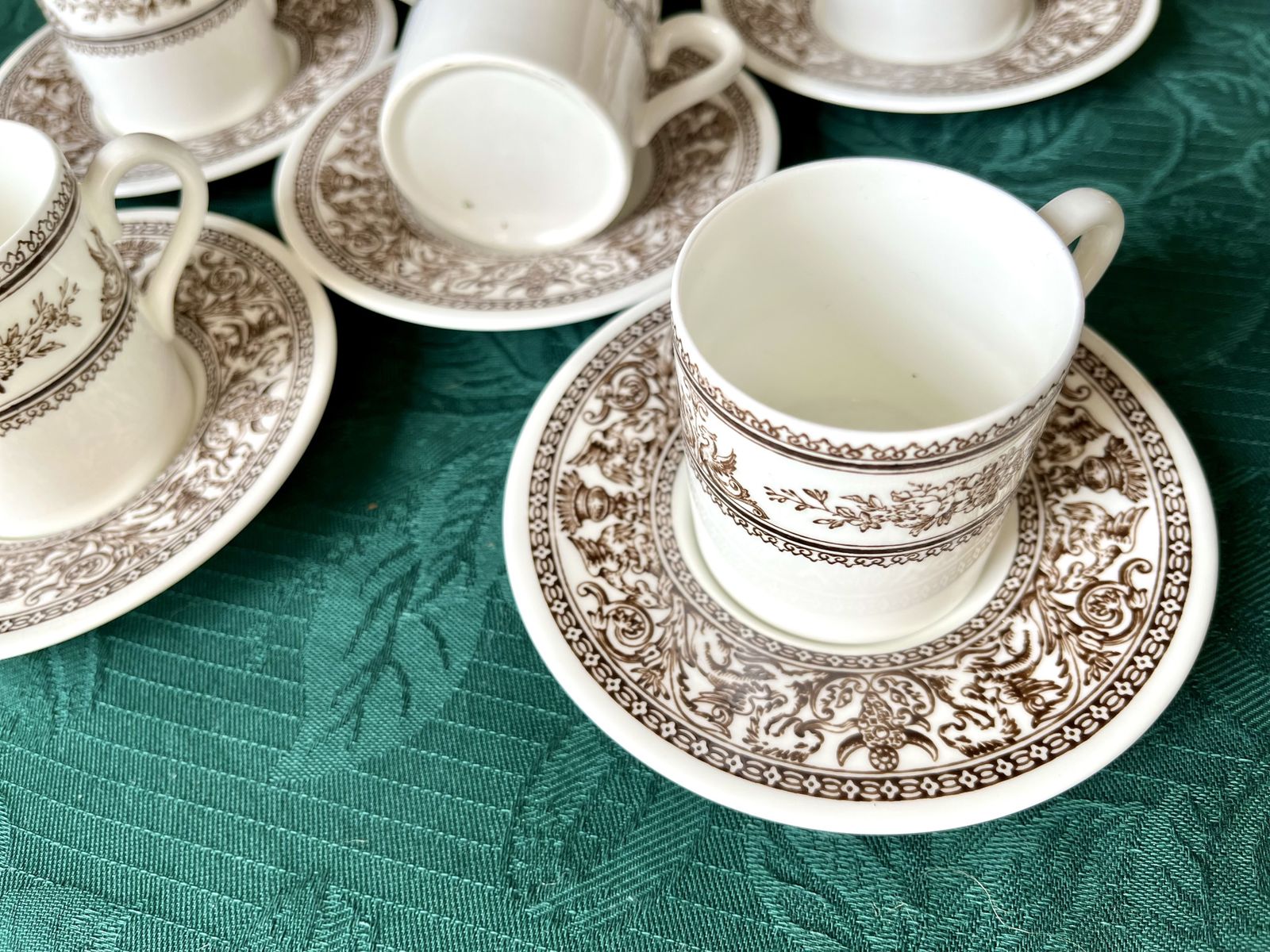 Mid Century Royal Doulton Steelite Anthemion Coffee Set X 6 photo vinterior