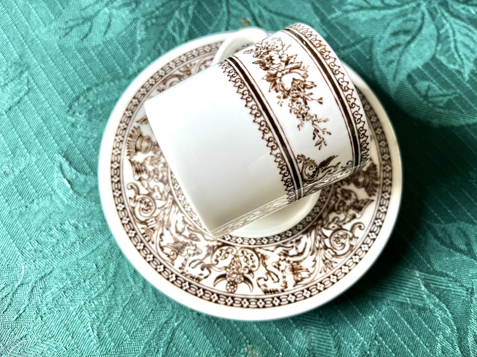 photo for sale Mid Century Royal Doulton Steelite Anthemion Coffee Set X 6