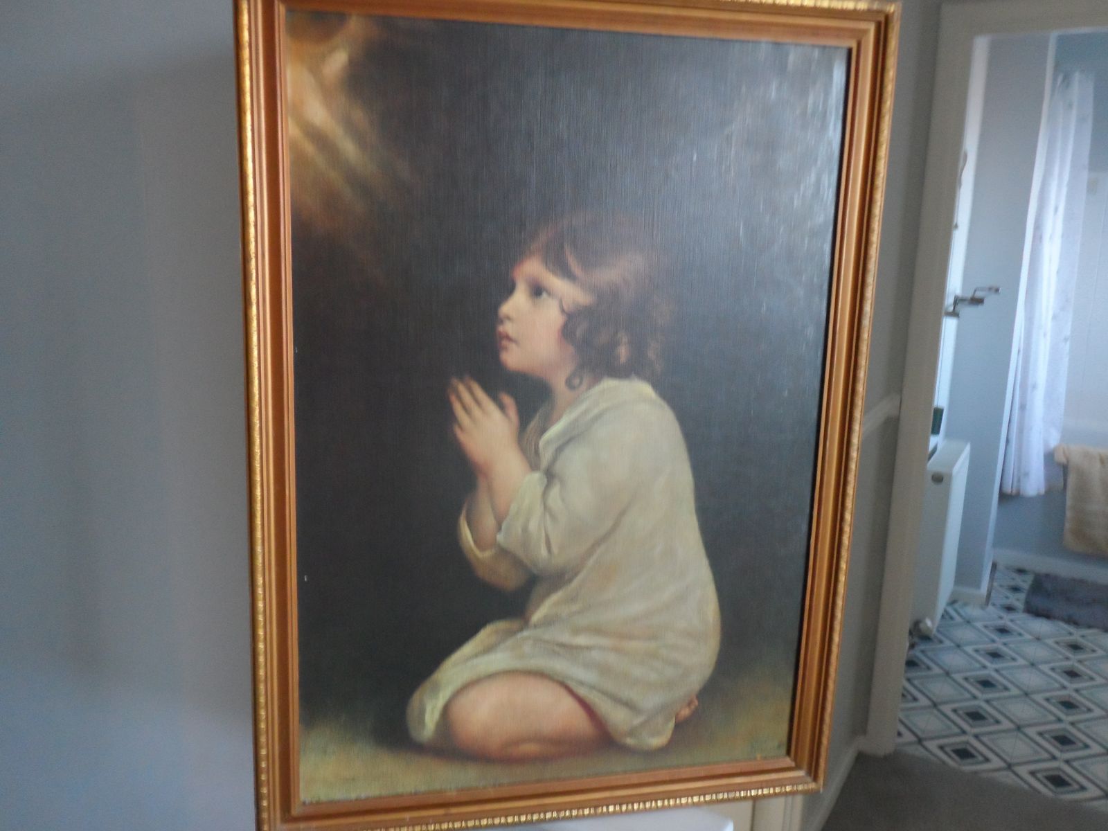 Large Vintage Framed Print The Infant Samuel   Sir Joshua Reynolds photo Art