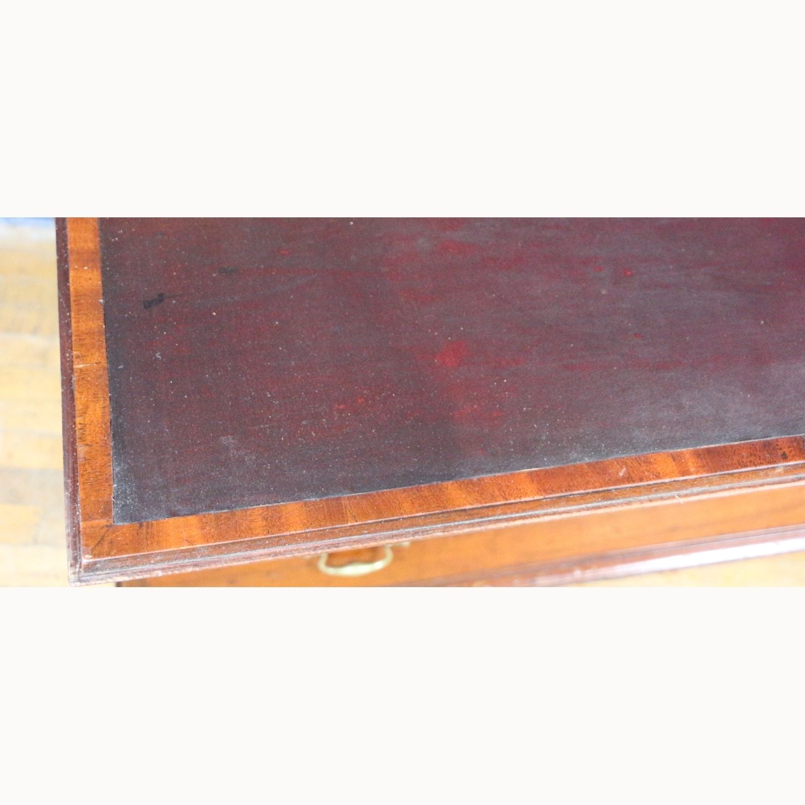A Georgian Mahogany Fall Front Bureau With Fitted Interior Raised On Bracket Feet photo vintage