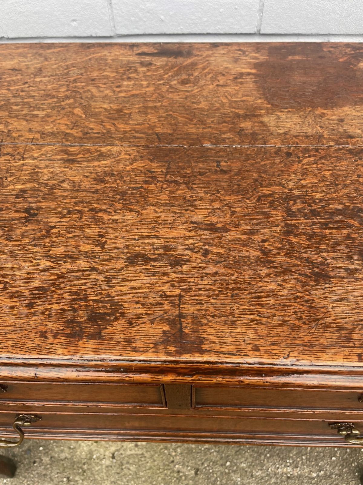 photo furniture Antique Geo III Oak Side Table Lowboy