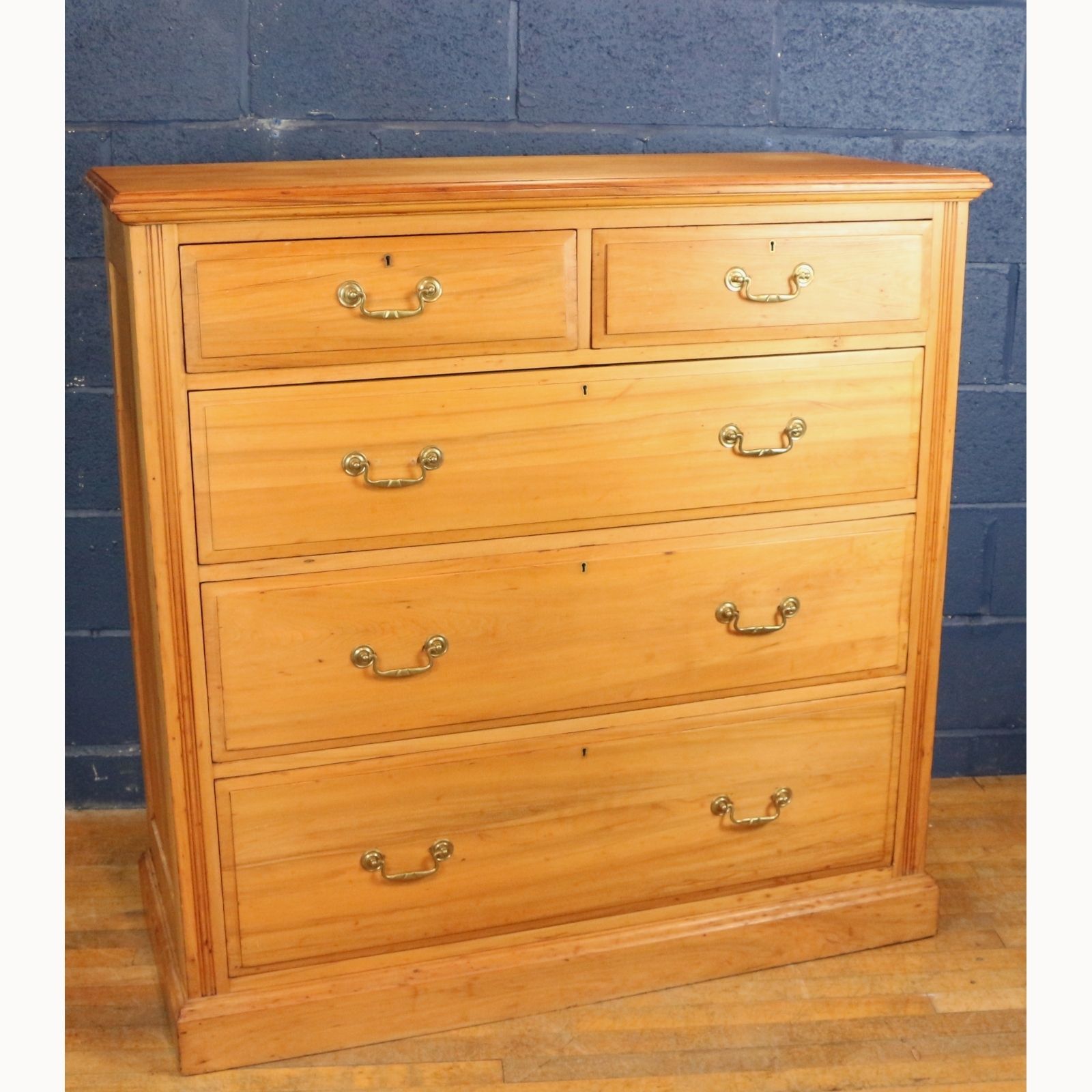 A Victorian Satinwood Two Over Three Chest Of Graduated Drawers photo furniture