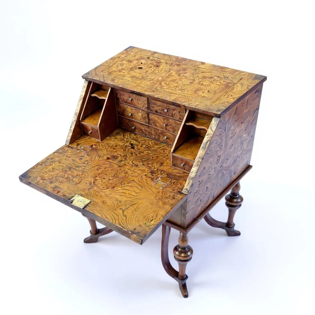 Victorian Burr Walnut Davenport Desk photo for sale