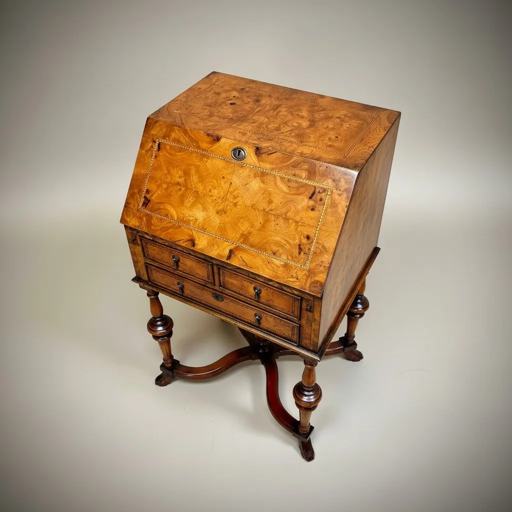 Victorian Burr Walnut Davenport Desk photo buy