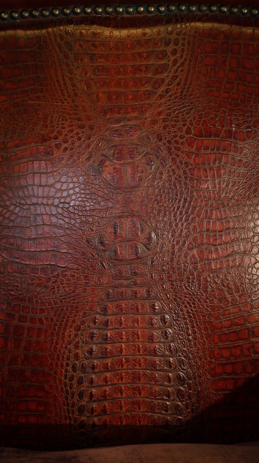 Stunning Tetrad Crocodile Back Leather Armchair Cigar Club Whisky Tan Brown 🚚 photo vintage
