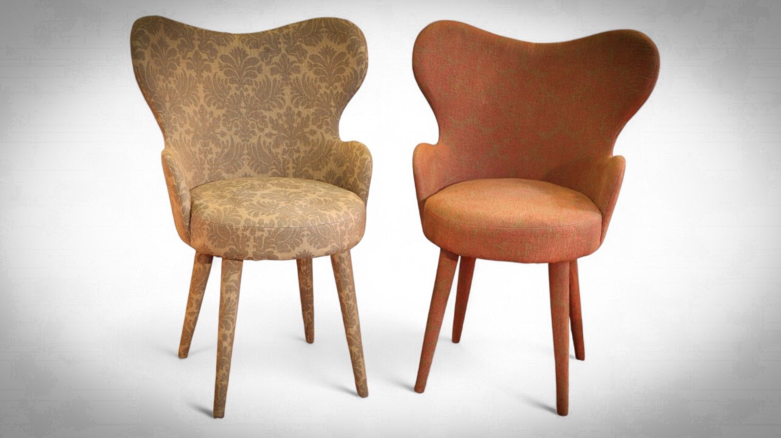 Superb Pair La Fibule Paris Kay Armchairs In Gorgeous Baroque Patterend Fabric🚚