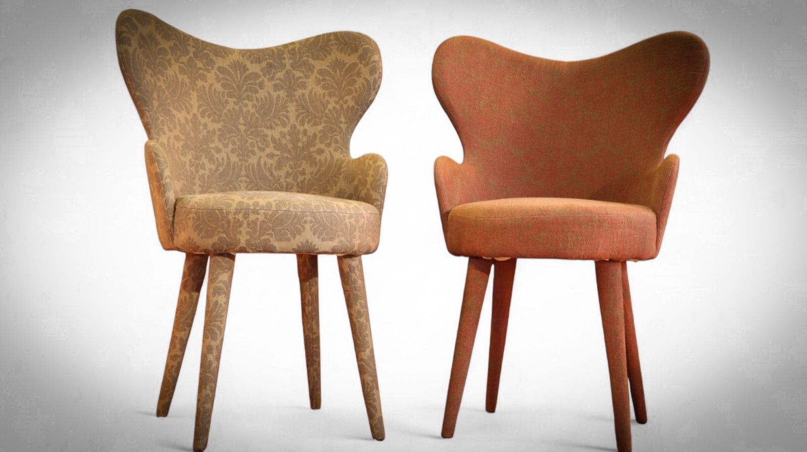Superb Pair La Fibule Paris Kay Armchairs In Gorgeous Baroque Patterend Fabric🚚 photo furniture