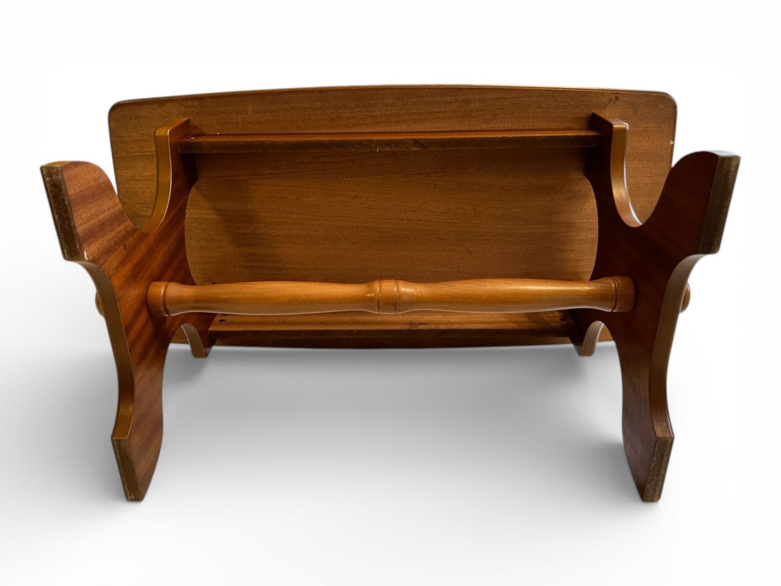 photo vinterior Late Century Wooden Coffee Table 86cm Length 46cm Width 39cm Height Turned Stretcher