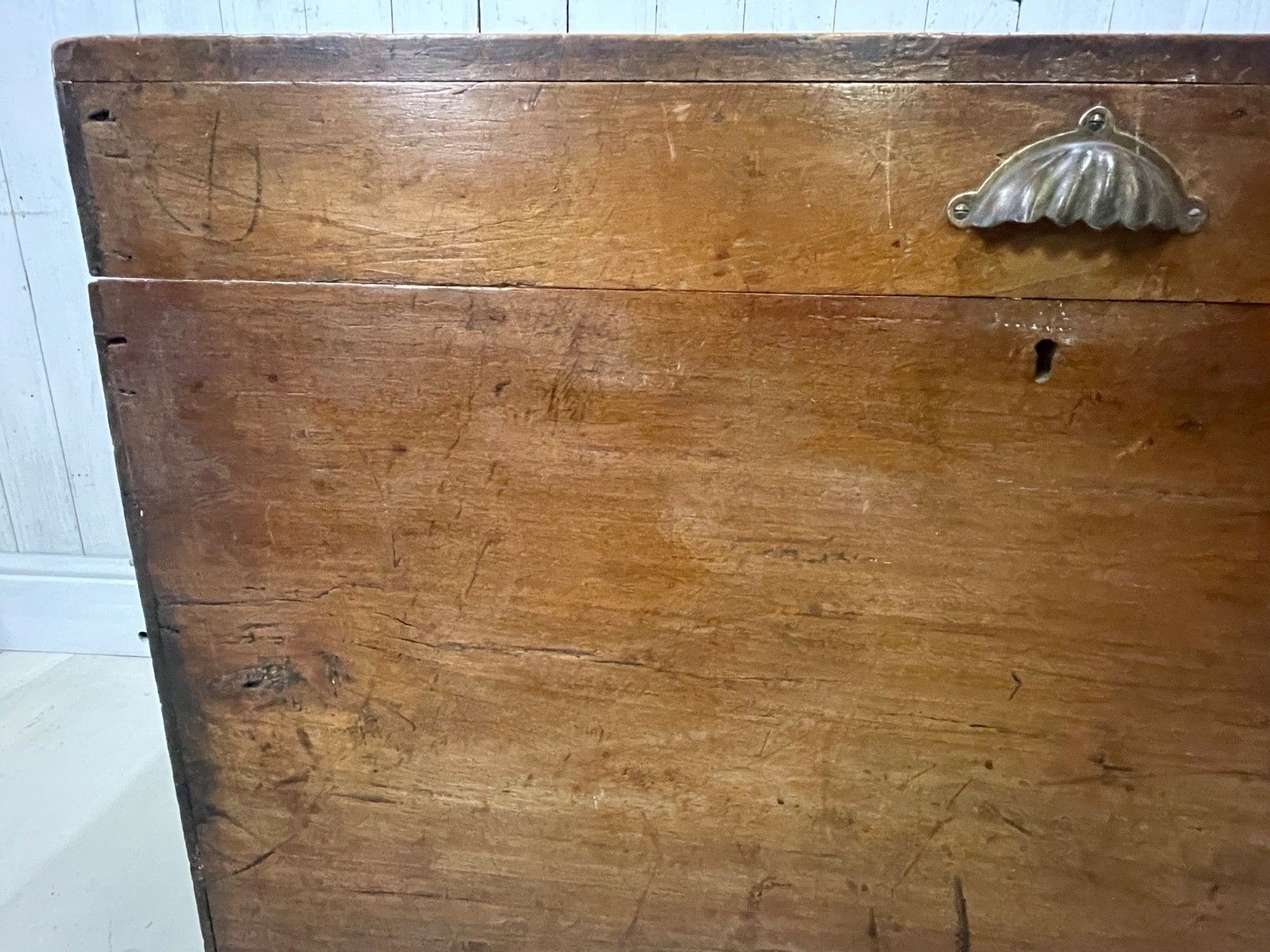 Antique Large Campaign Trunk Chest Blanket Box Storage Camphor Ottoman Linen photo 395.0