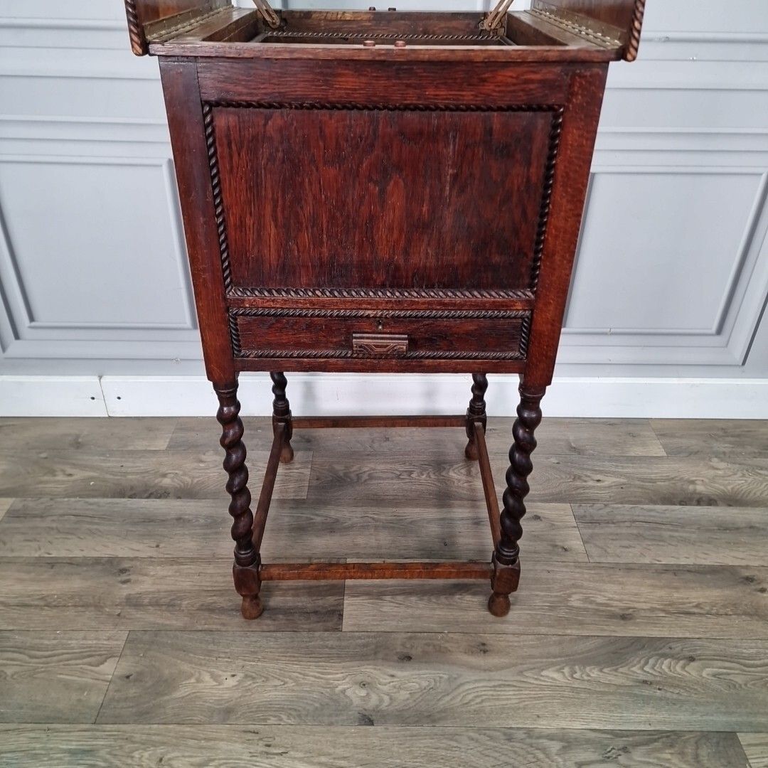 Antique Pot Table Cupboard Wooden Barley Twist Cabinet Cutlery Sewing Bedside photo buy