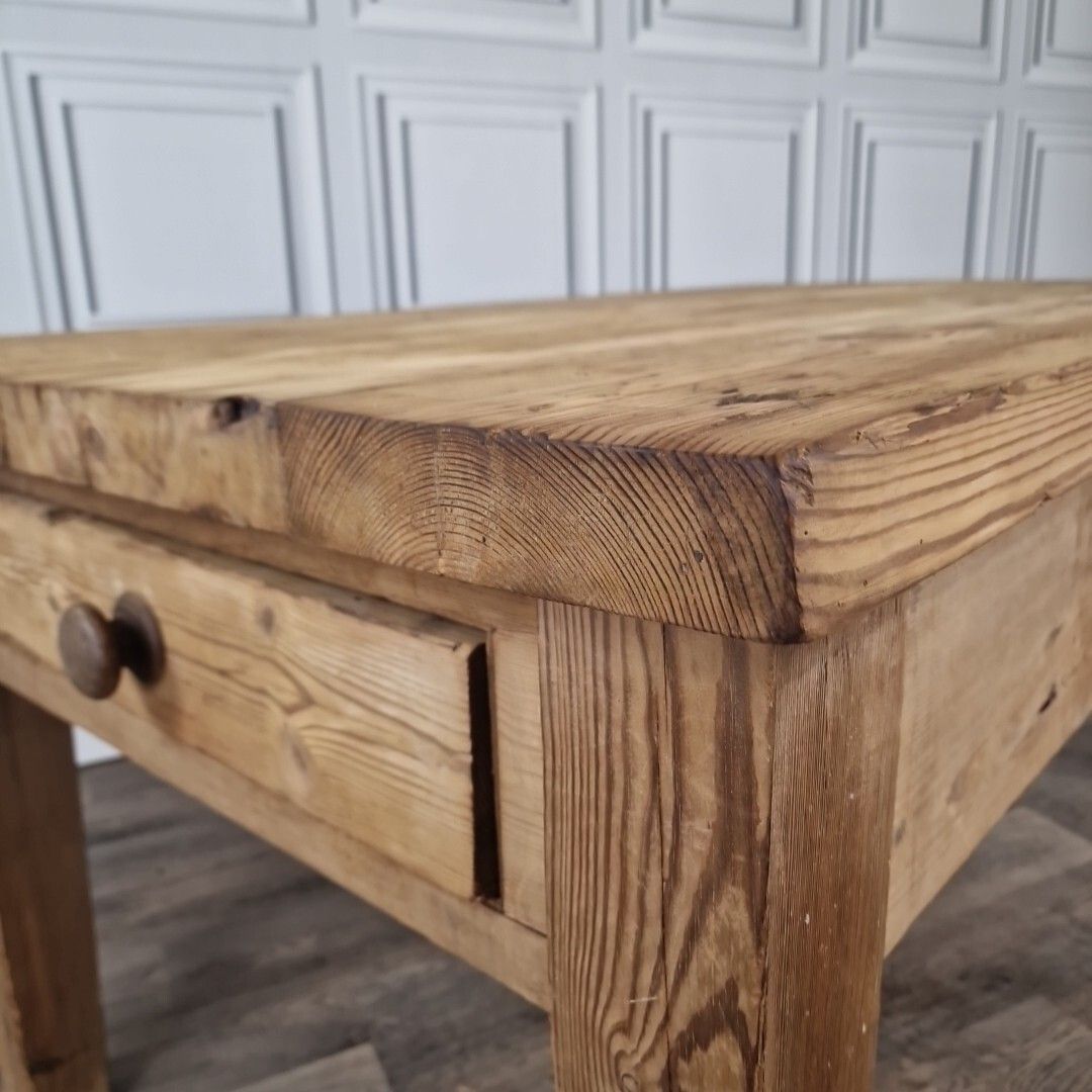 Antique Kitchen Prep Table Solid Pine Victorian Rustic Dining Country Farmhouse photo 620.0
