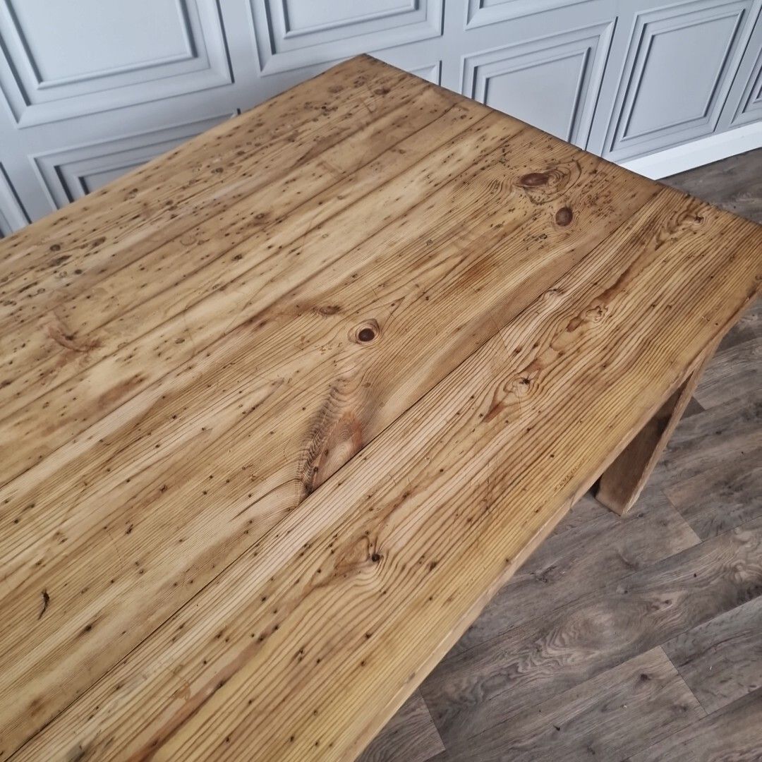 Antique Kitchen Prep Table Solid Pine Victorian Rustic Dining Country Farmhouse photo buy