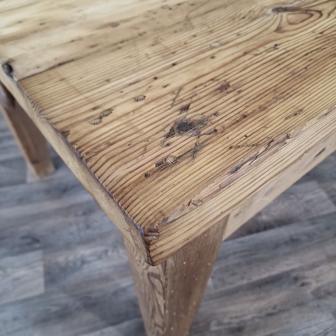 Furniture Antique Kitchen Prep Table Solid Pine Victorian Rustic Dining Country Farmhouse photo