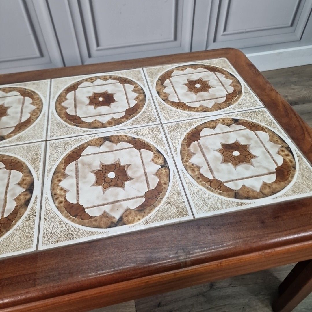 Vintage G Plan Coffee Table Mid Century Teak Tile Topped  Scandi Retro Tiles photo vintage