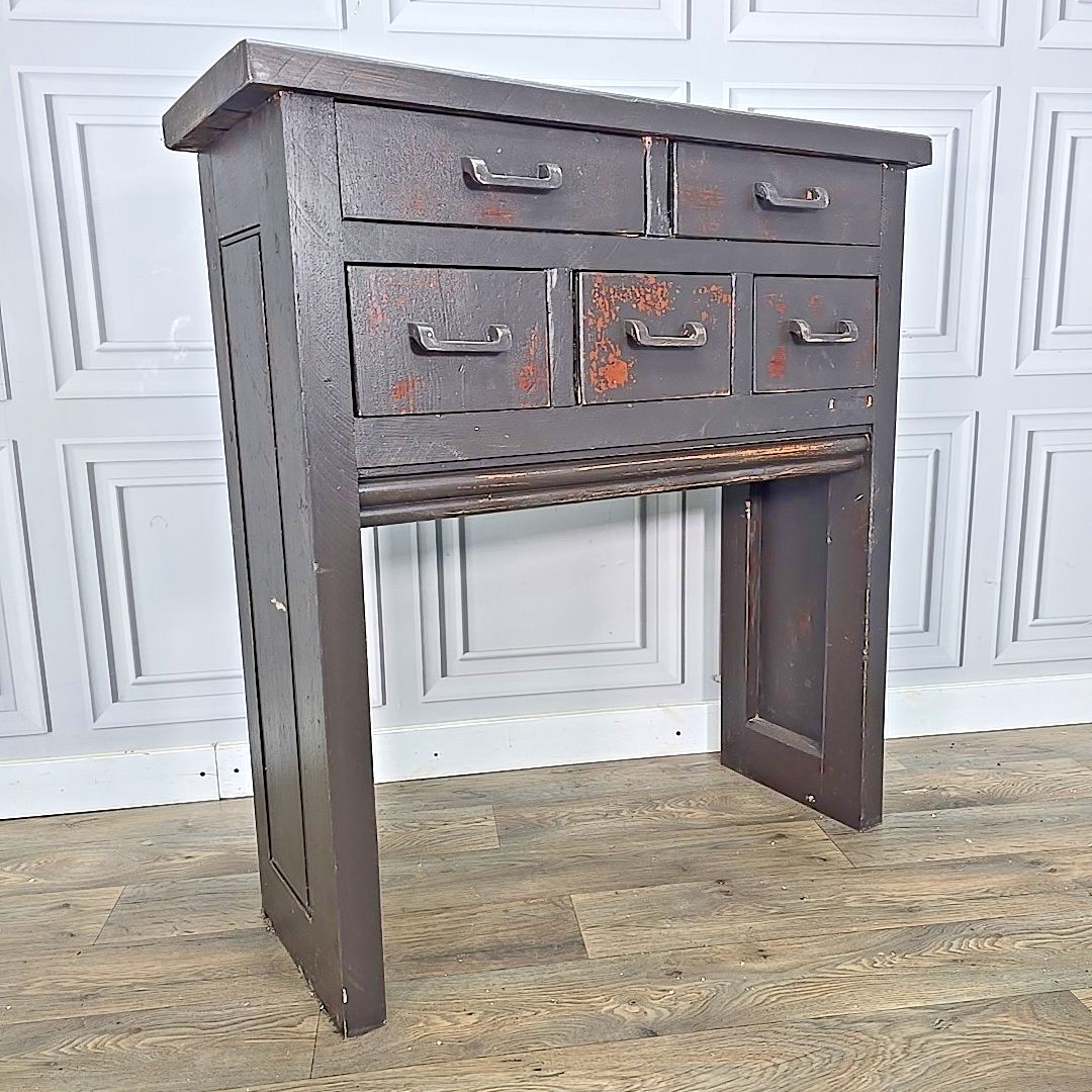 Rustic Reclaimed Console Table Solid Wooden Hall Vintage Drawers Primitive photo furniture