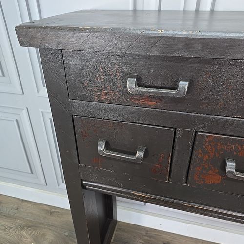 Rustic Reclaimed Console Table Solid Wooden Hall Vintage Drawers Primitive photo buy