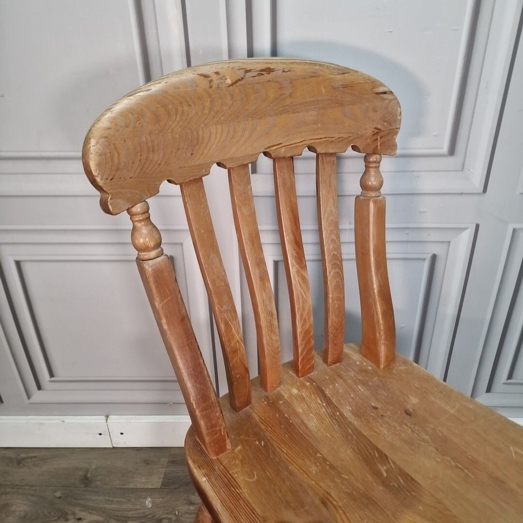 Antique Victorian Rustic Chair Turned Farmhouse Country  Solid Wooden Seat photo Furniture