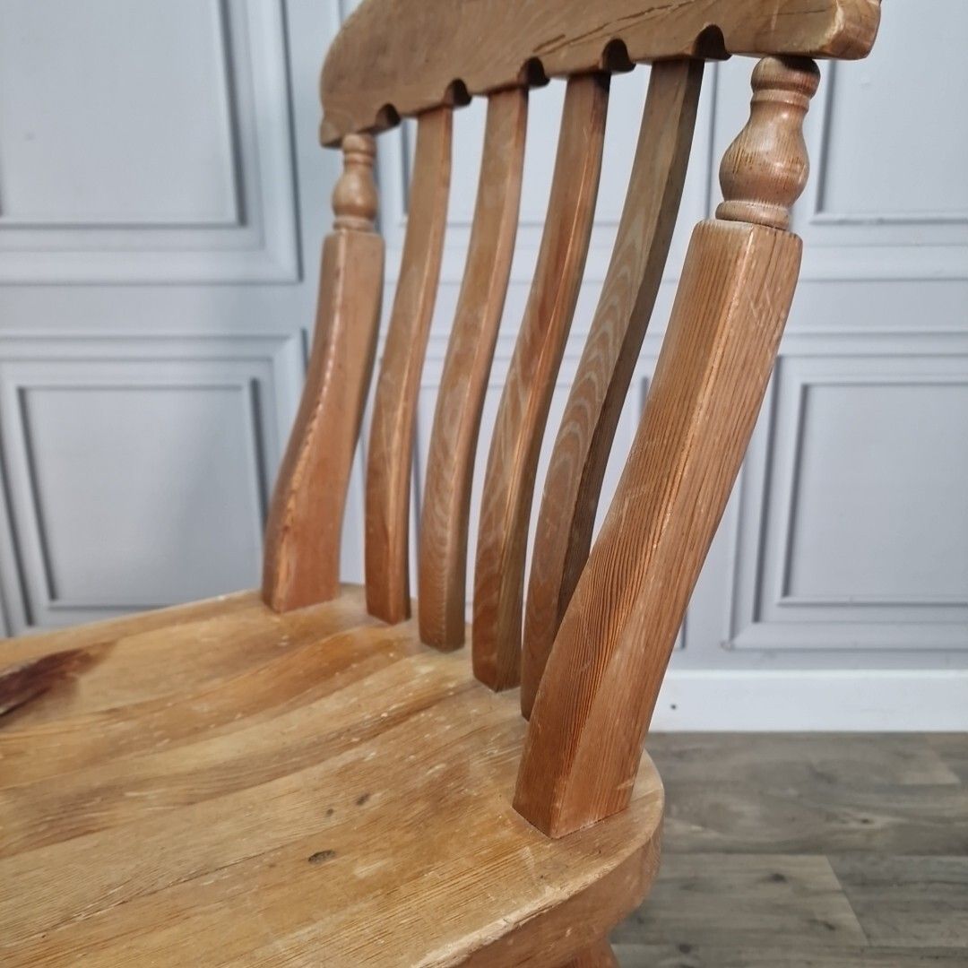 photo for sale Antique Victorian Rustic Chair Turned Farmhouse Country  Solid Wooden Seat