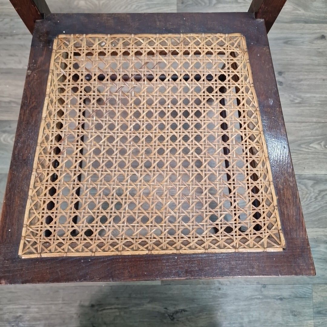 photo vinterior Antique Decorative Cane Chair Occasional Ladder Back Bedroom Window Vintage