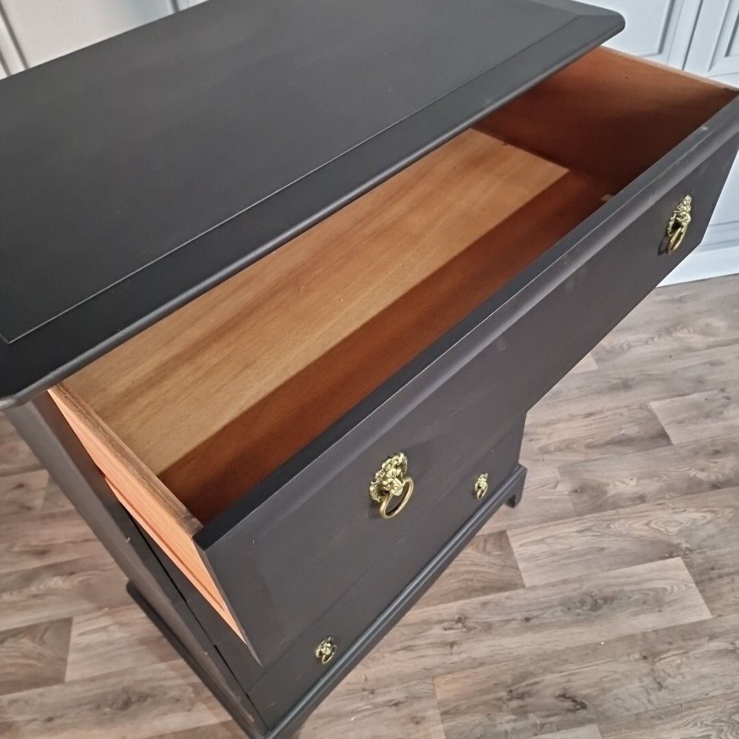 photo buy Vintage Tallboy Chest Of 7 Drawers  Stag Minstrel  Mid Century Painted Retro