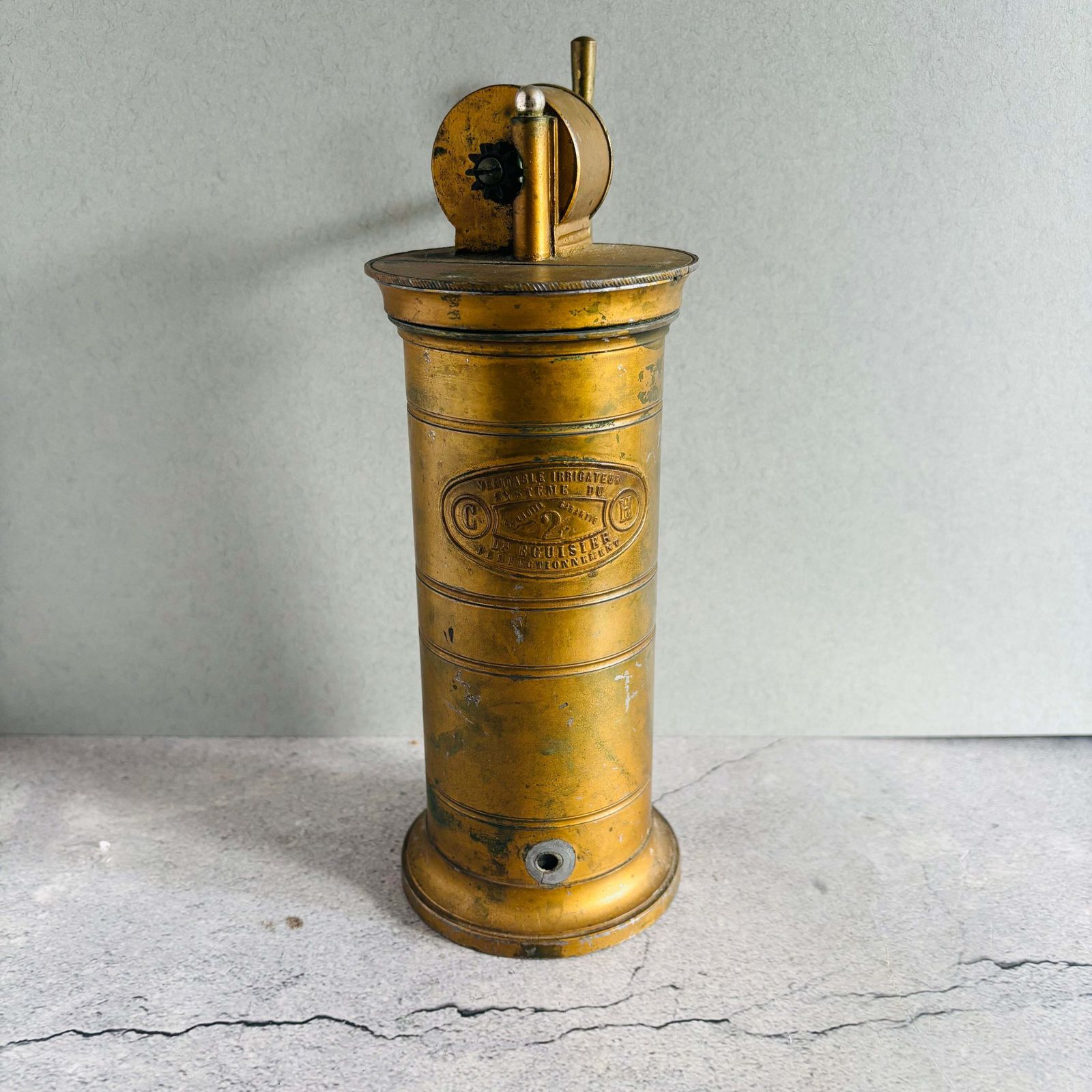French Antique Brass Colonic Irrigator