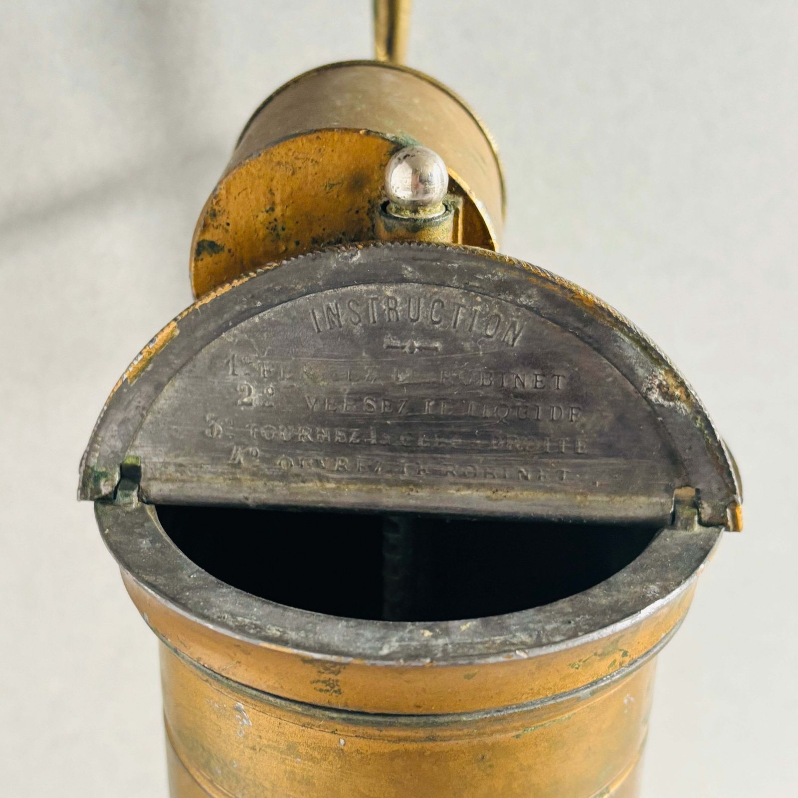 French Antique Brass Colonic Irrigator photo vinterior