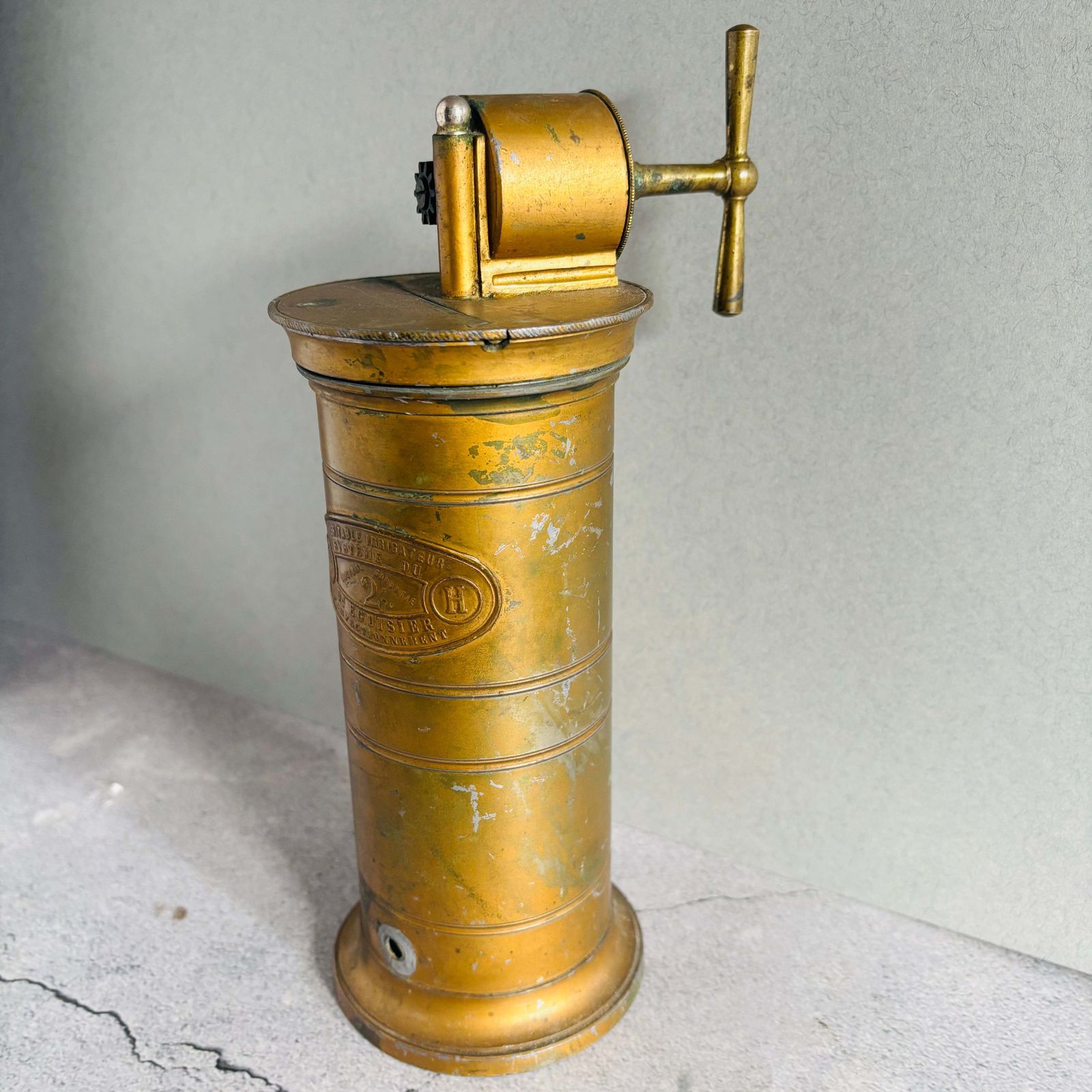 photo buy French Antique Brass Colonic Irrigator