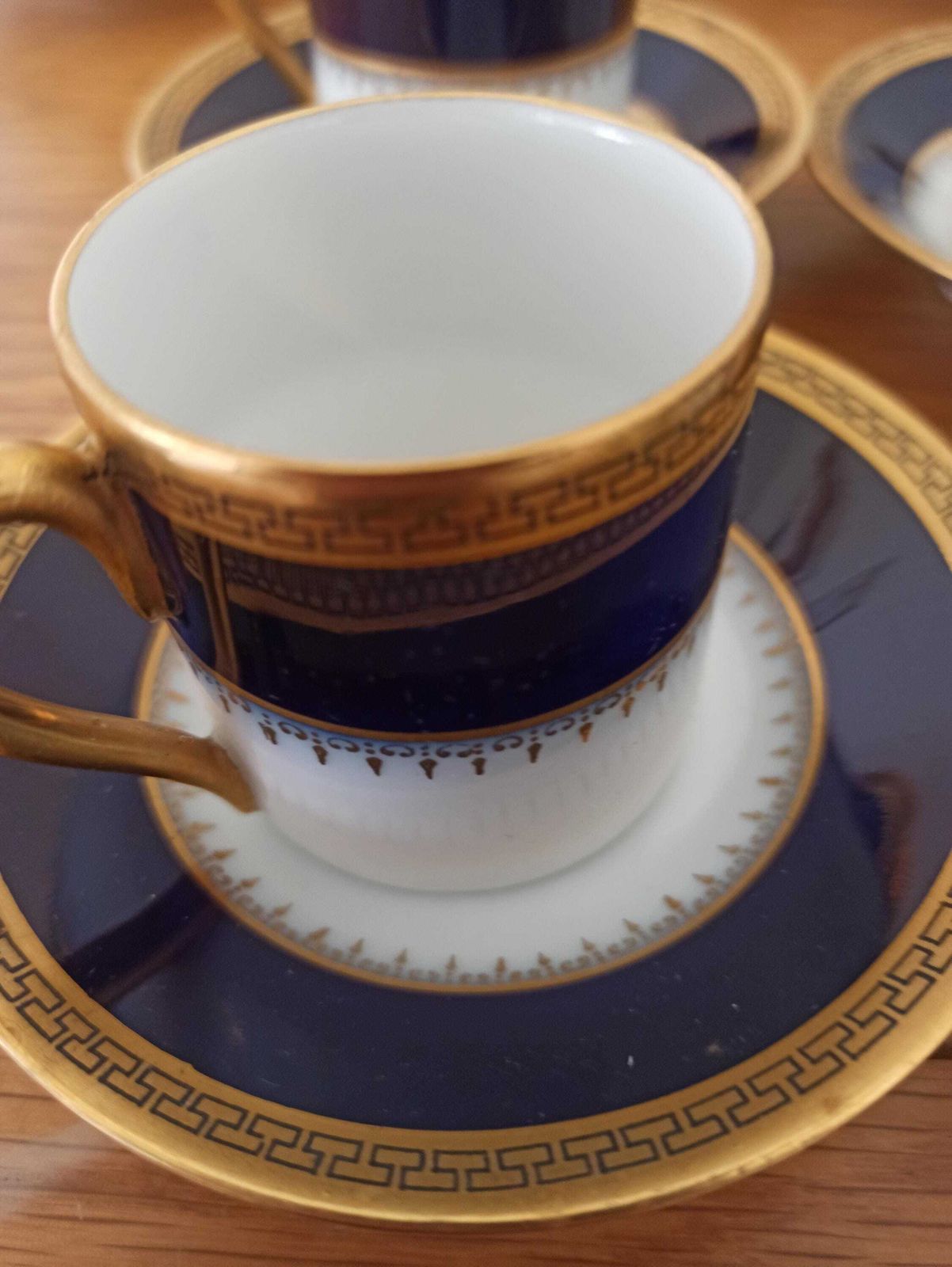photo furniture Vintage Epiag Royal, Cobalt Blue Small Cups And Saucers. Vintage. Very Good Condition.
