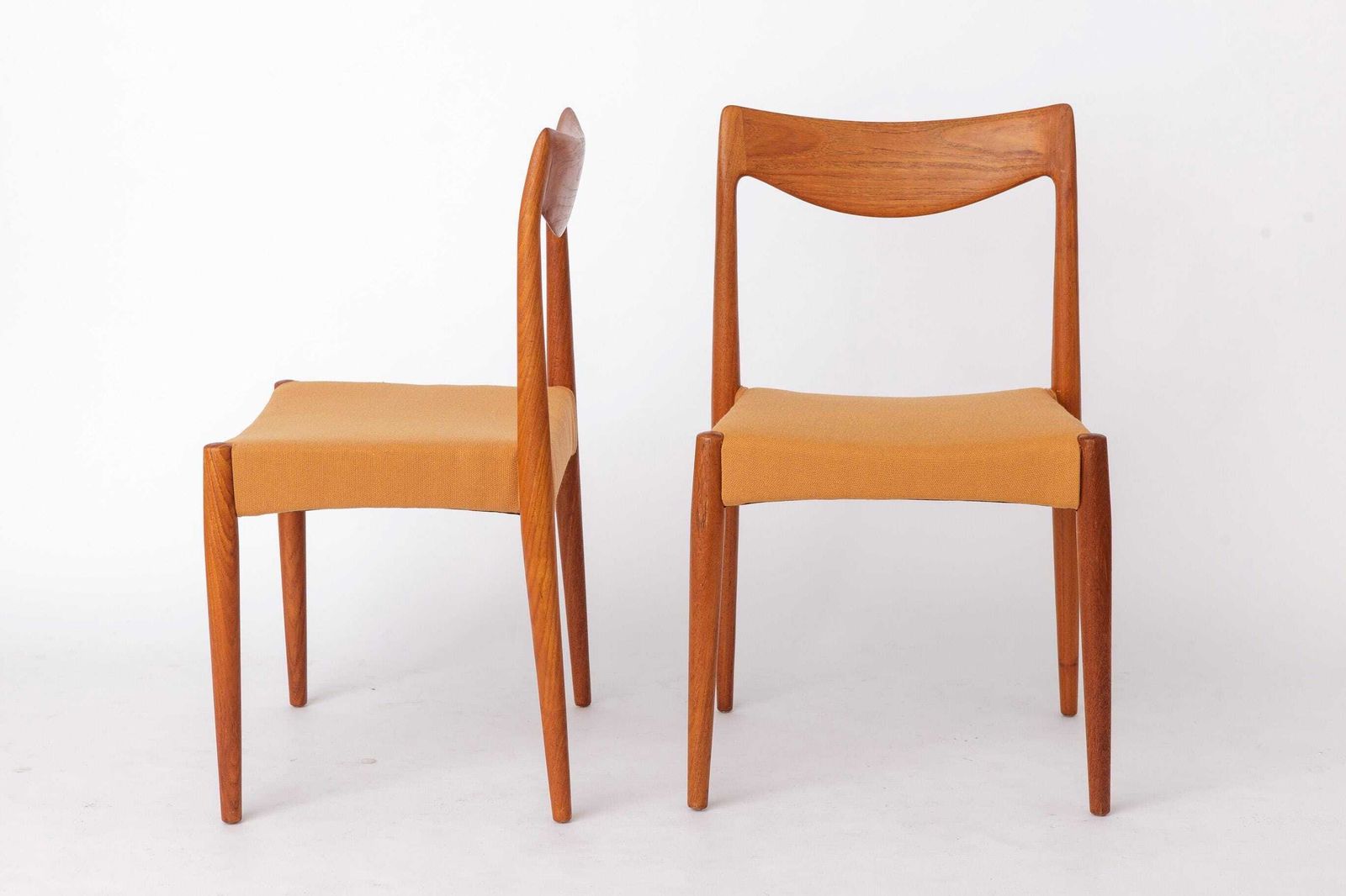 Pair Of Bambi Dining Chairs By Rastad & Relling For Gustav Bahus, Norwegian 1960s Mid Century Teak Chairs