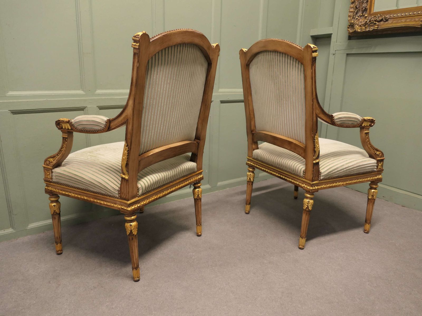 A Pair Of French Regency Style Open Arm Chairs photo 1740.0