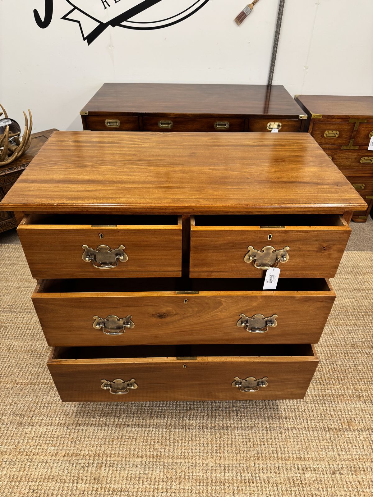photo for sale Edwardian Golden Satin Chest Of Drawers