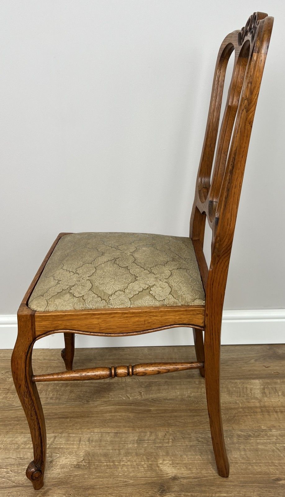 600.0 Dining Chairs Vintage French Louis Style Oak Set Upholstered Seats Lot 4885 photo