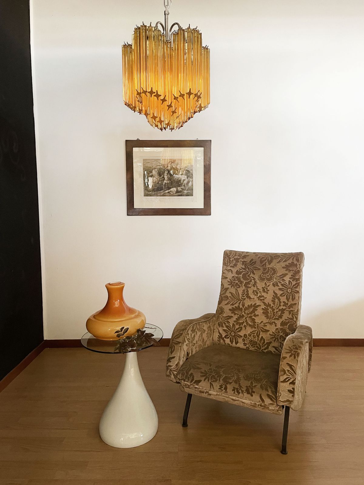 photo furniture Modern Quadriedri Glass Chandelier   60 Amber Prism Quadriedri