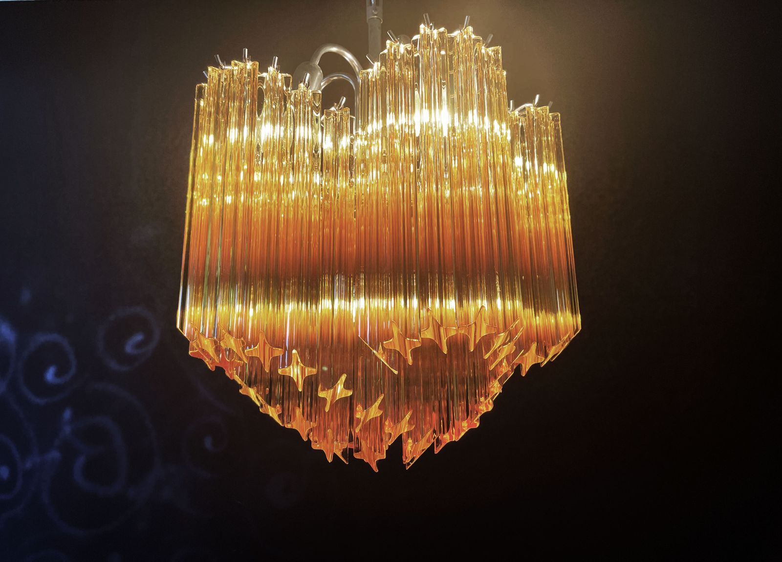 photo buy Modern Quadriedri Glass Chandelier   60 Amber Prism Quadriedri