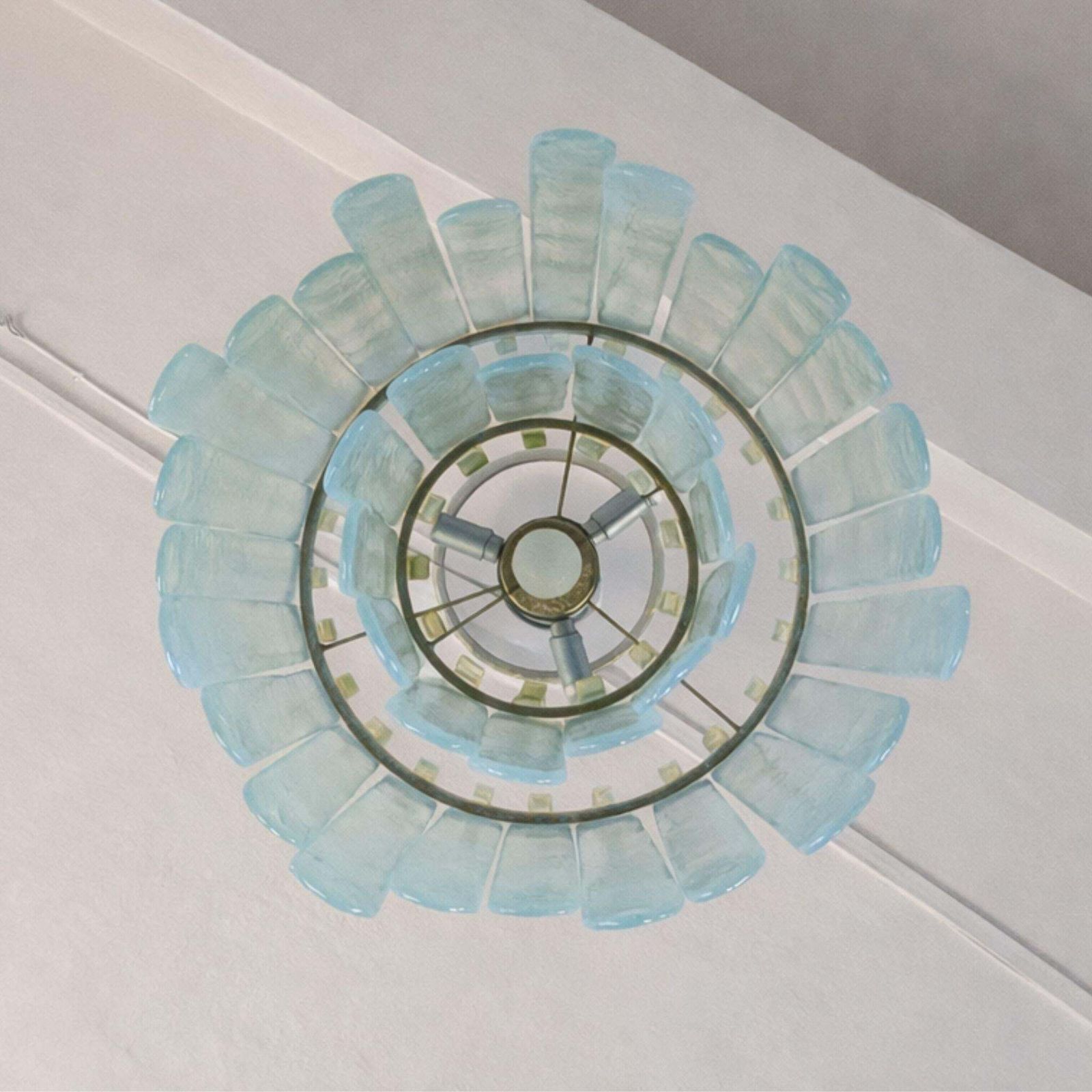 Cascade Chandelier Opalescent Murano Glass By Carlo Nason For Mazzega, 1970 photo vinterior