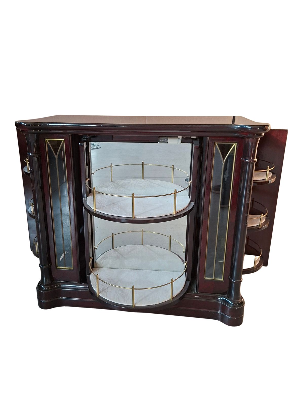 Raro Mobile Bar Girevole In Radica Di Mogano "Mastro Cappellini" Anni '70 photo furniture