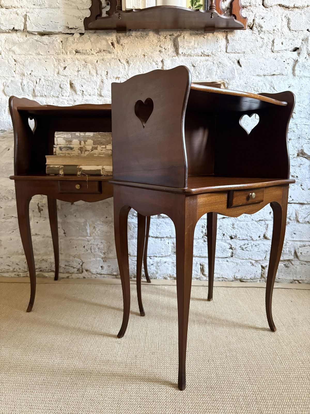 photo furniture A Pair Of French Bedside Tables With Heart Cut Out Detail