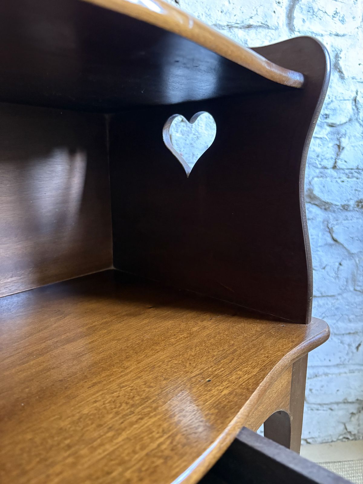 800.0 A Pair Of French Bedside Tables With Heart Cut Out Detail photo