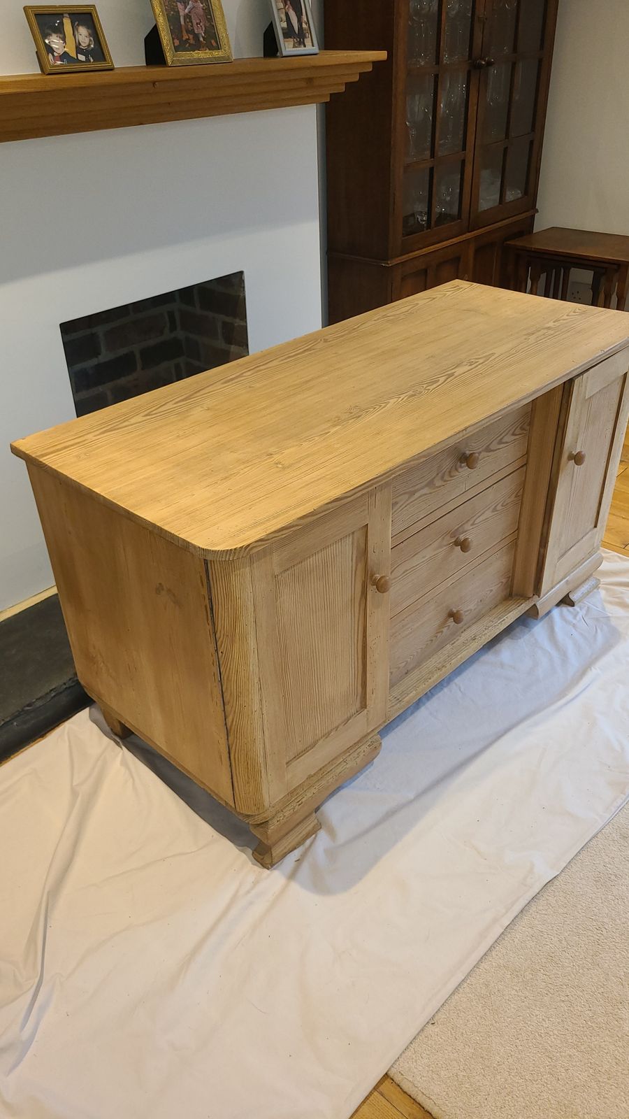 Antique German Pine Commode Dresser With Drawers And Cupboards photo 300.0