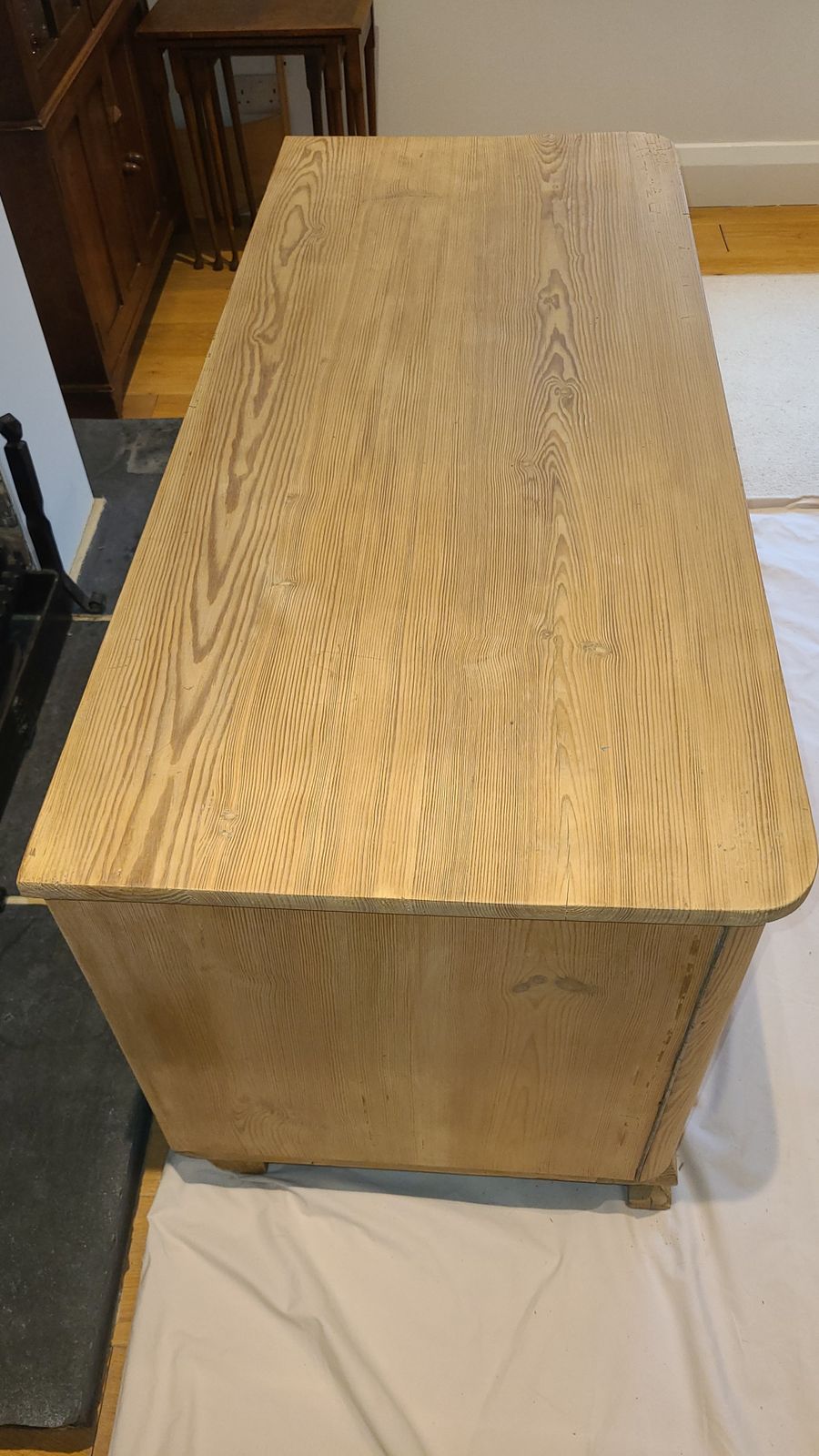 Antique German Pine Commode Dresser With Drawers And Cupboards photo vinterior