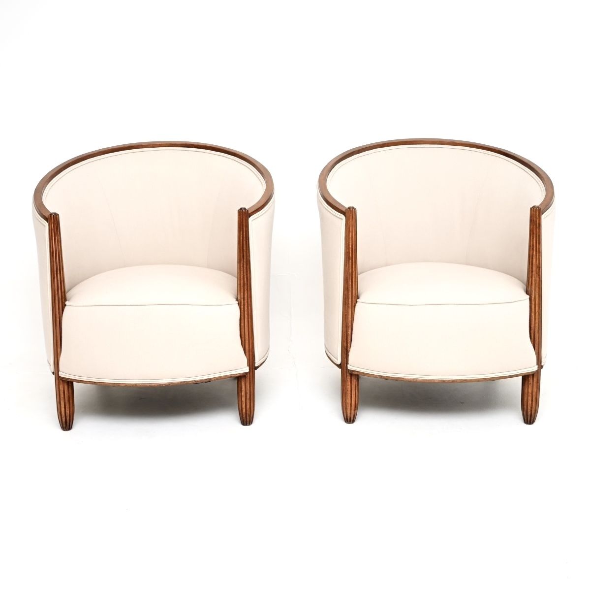 Pair Of French Art Deco Armchairs By Paul Follot photo for sale