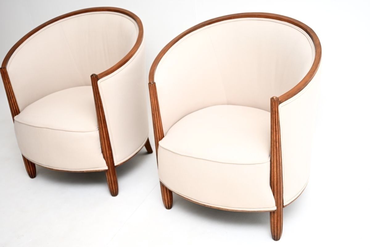 Pair Of French Art Deco Armchairs By Paul Follot photo Furniture