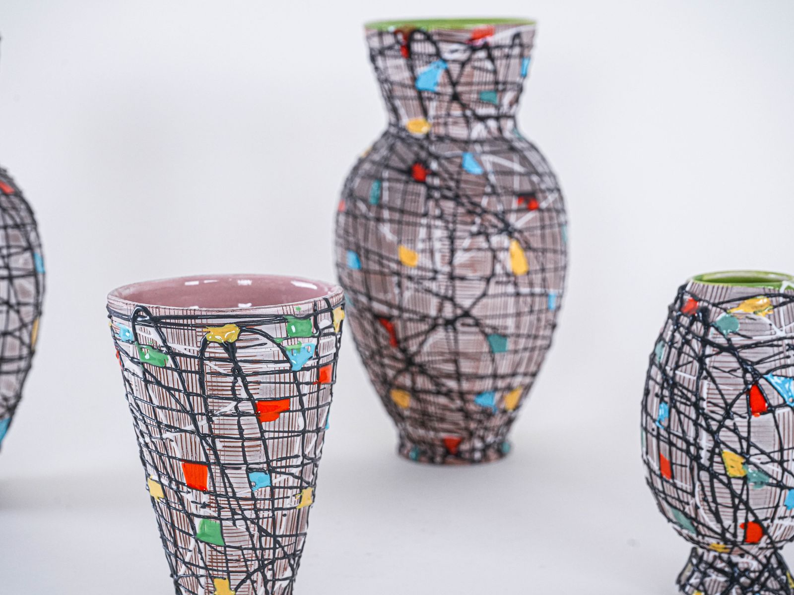 Set Of Ceramic Vases, Italian Design, 1960s, Made In Italy photo vinterior
