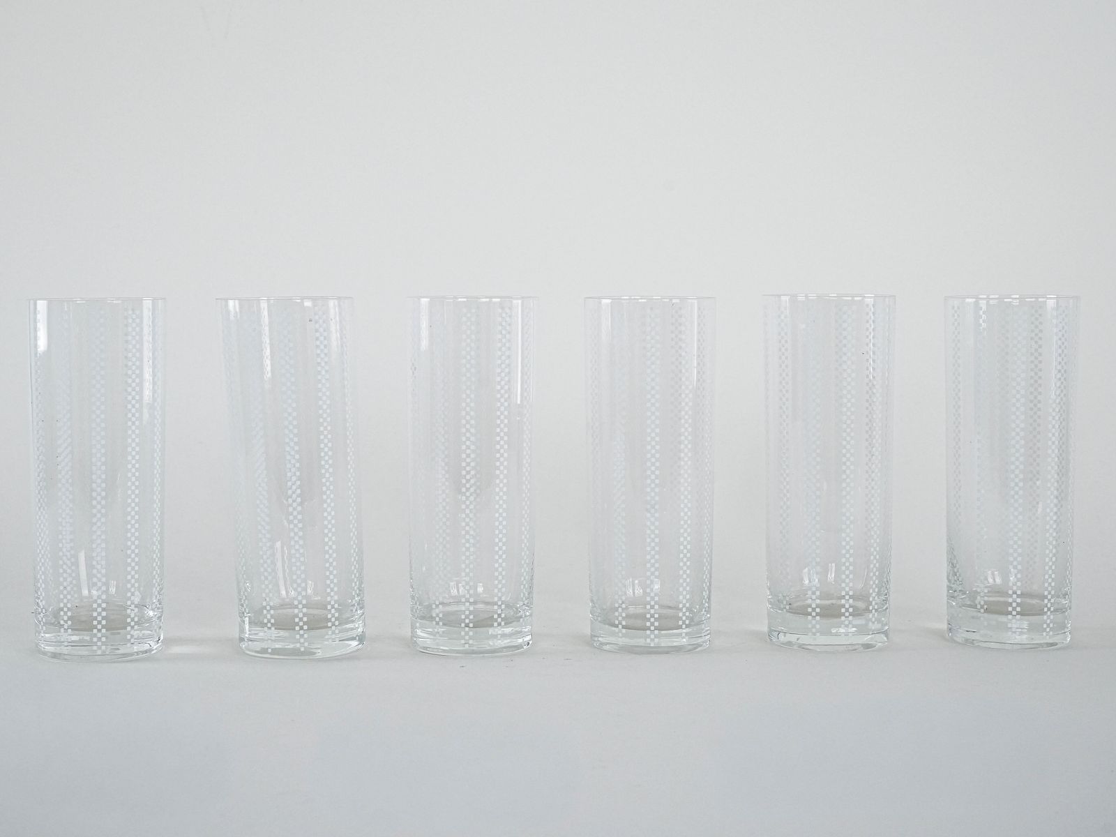 Set Of Six Glasses, Op Art, 1960s, Made In Italy photo Home Decor