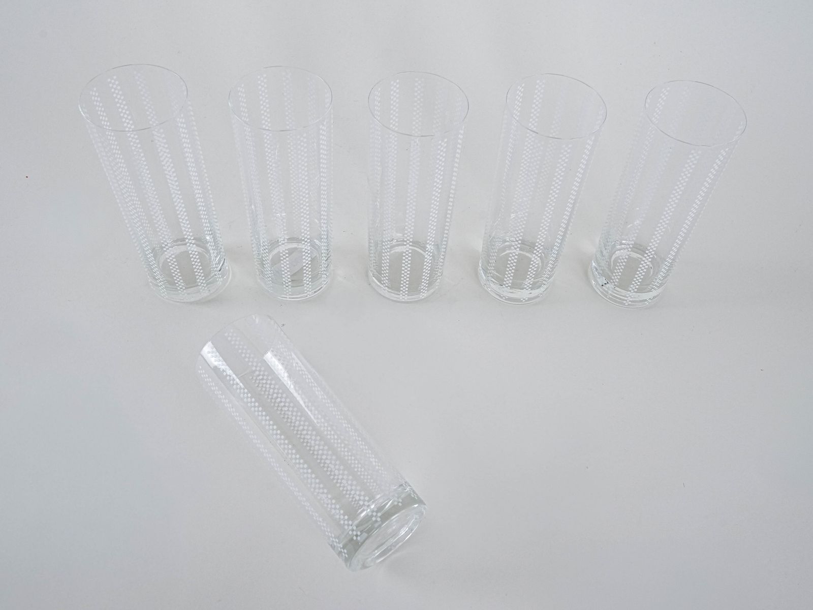 Set Of Six Glasses, Op Art, 1960s, Made In Italy photo vinterior