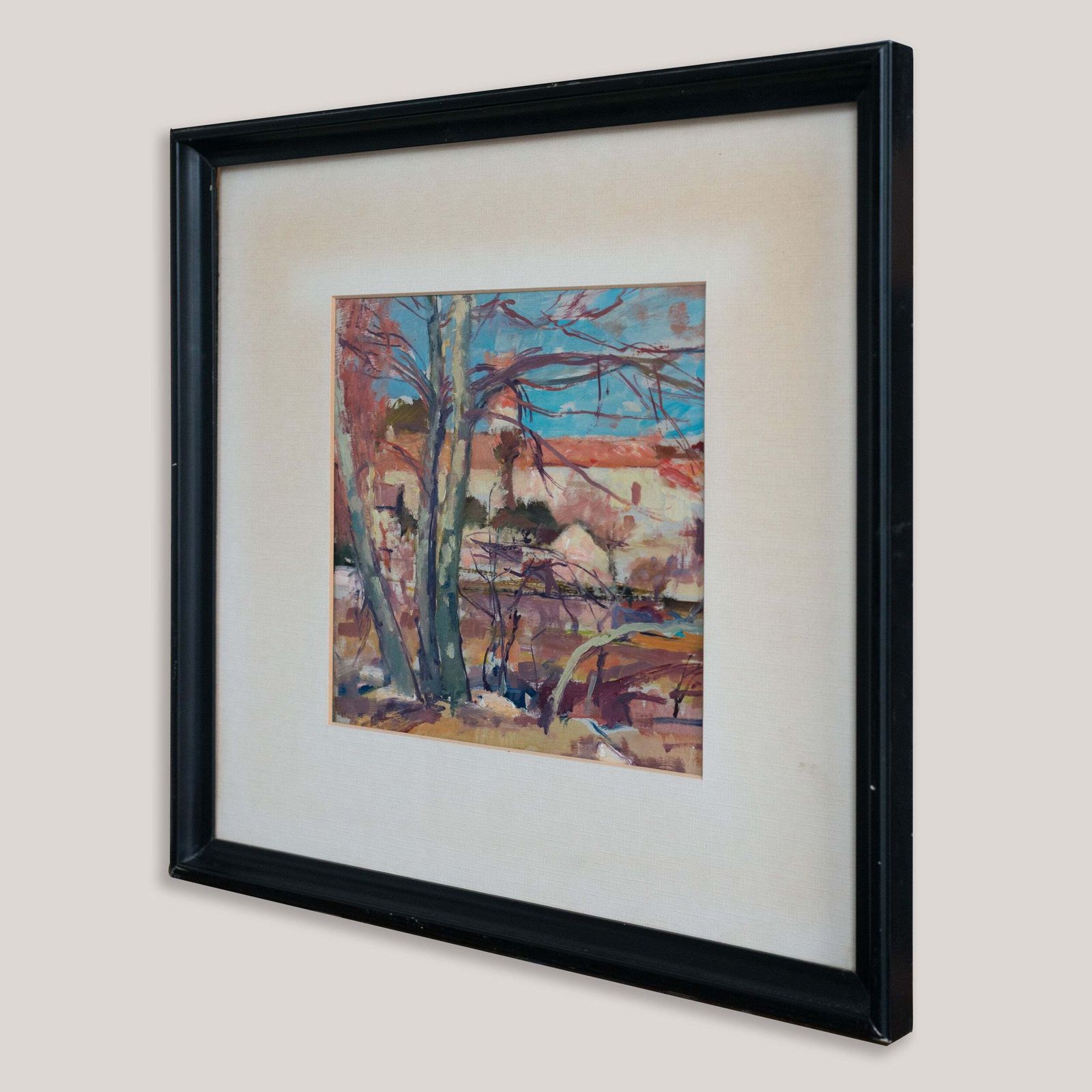 Landscape Study Inscribed On Reverse “Santiga” – Oil And Mixed Media Painting photo for sale