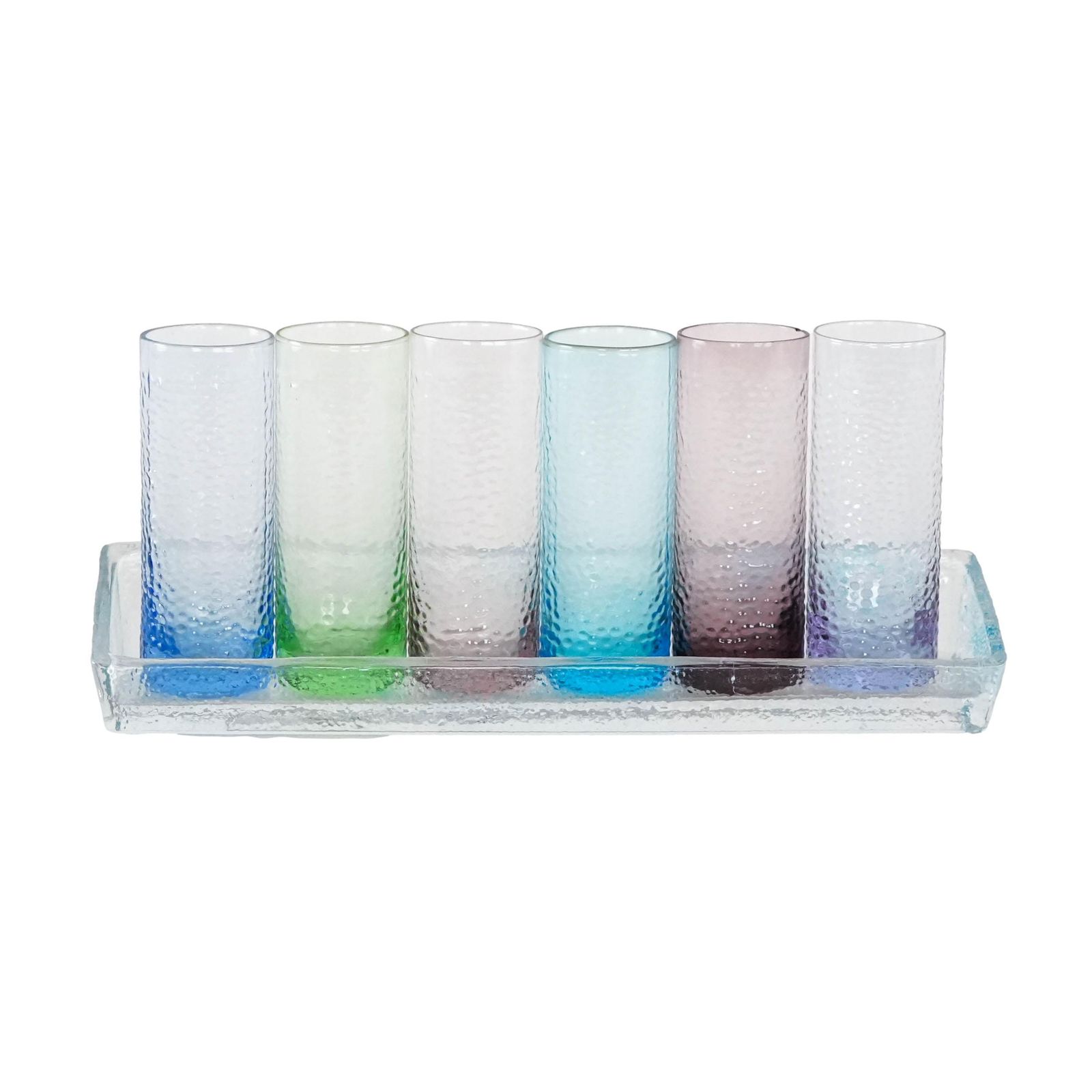 Set Of Glasses With A Tray, Italian Design, 1970s, Made In Italy
